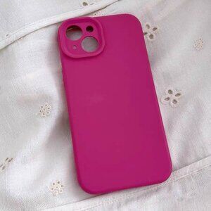 Cute Magenta Silicone Case for iPhone 13